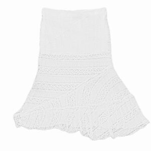 👗🌿 AKIRA NWT Emelia Lace Trim Tiered White Midi Skirt | High Waist‎ Boho Sz 1X
